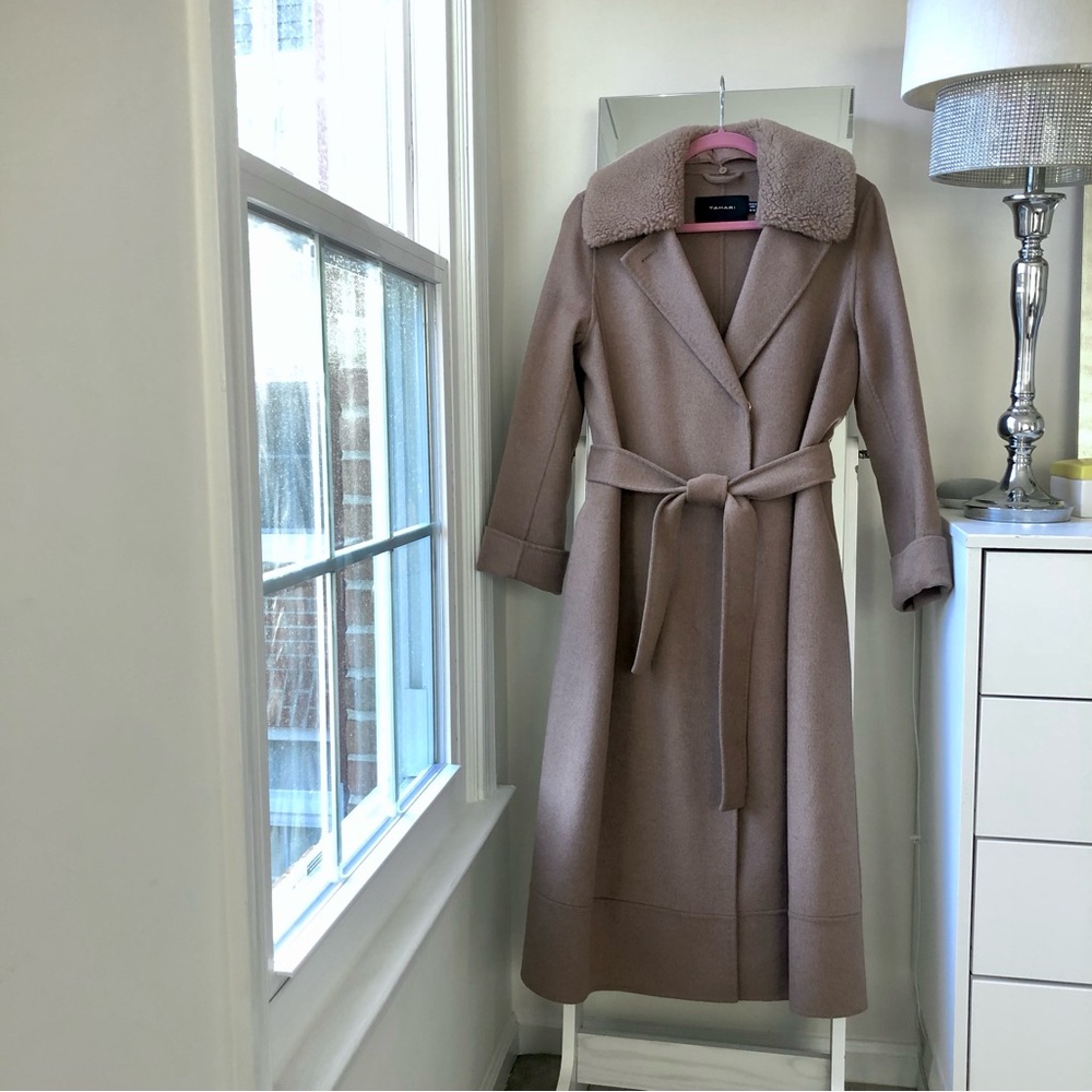 Tahari Camel Wool Blend Coat